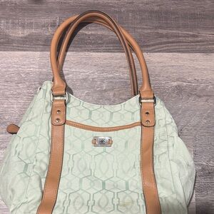 George Mint and Tan Shoulder Bag
